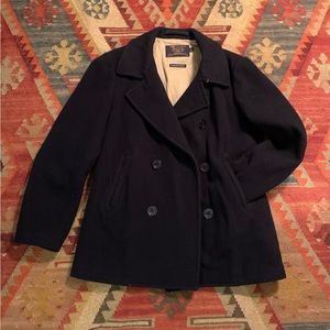 J. Crew Navy Blue Wool Bayswater Peacoat